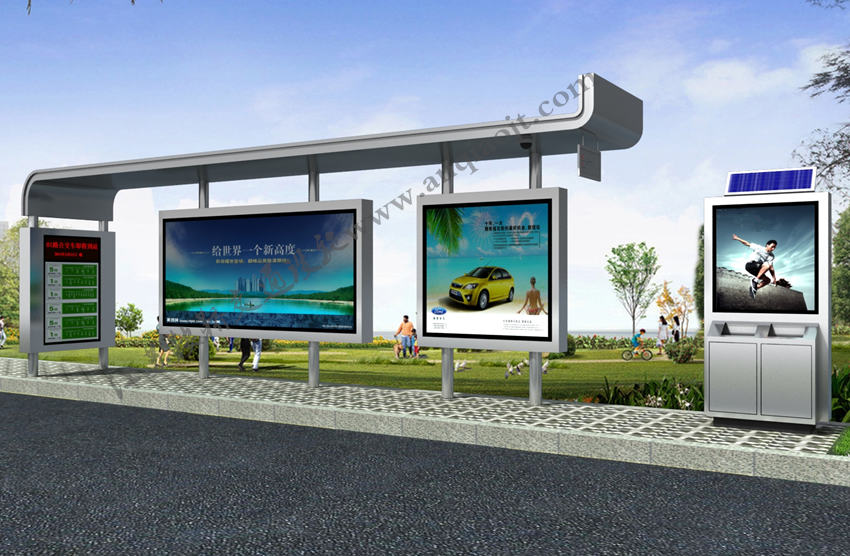 不銹鋼候車亭AN1082-不銹鋼公交候車亭站臺(tái)