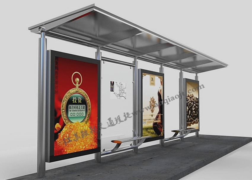 不銹鋼候車(chē)亭AN1089-不銹鋼公交候車(chē)亭站臺(tái)