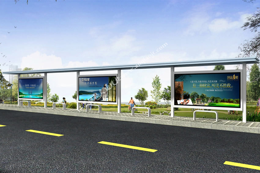 現(xiàn)代城市公交候車亭站臺AN1026-城市公交站亭