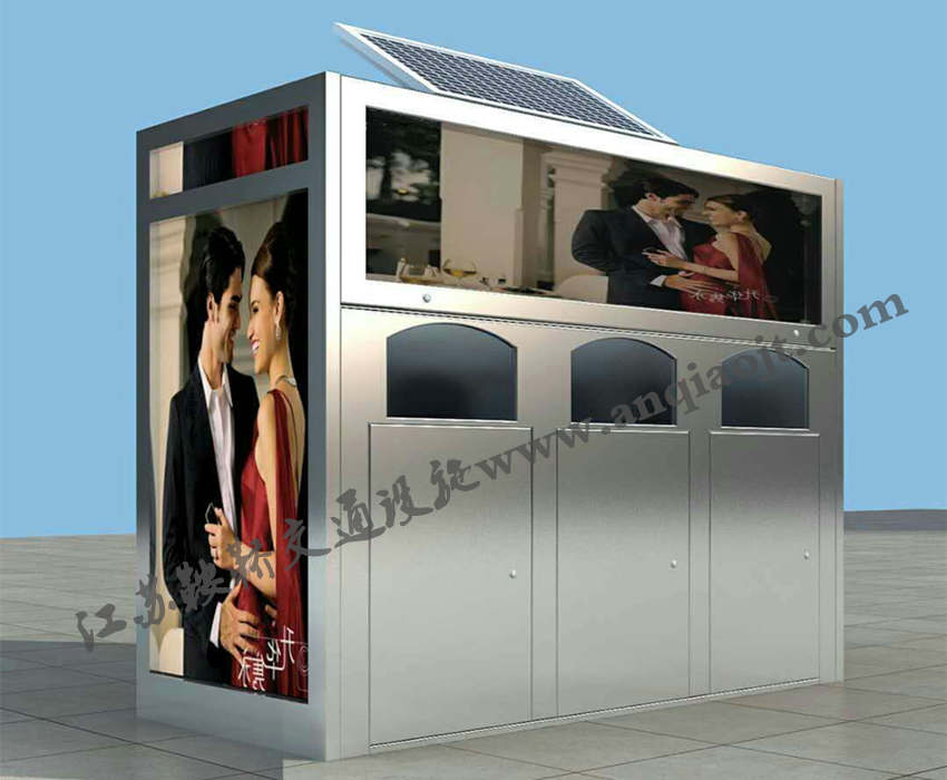 不銹鋼垃圾箱AN3037-垃圾箱廣告燈箱圖片