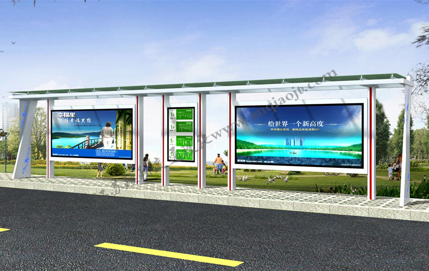 現(xiàn)代城市公交候車亭站臺(tái)AN1031-城市公交站亭