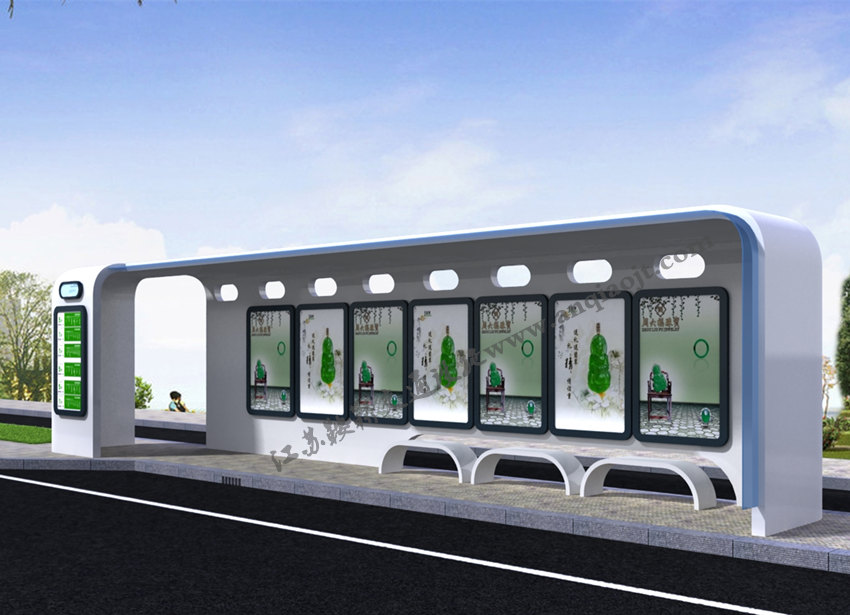 現(xiàn)代城市公交候車亭站臺(tái)AN1068-城市公交站亭
