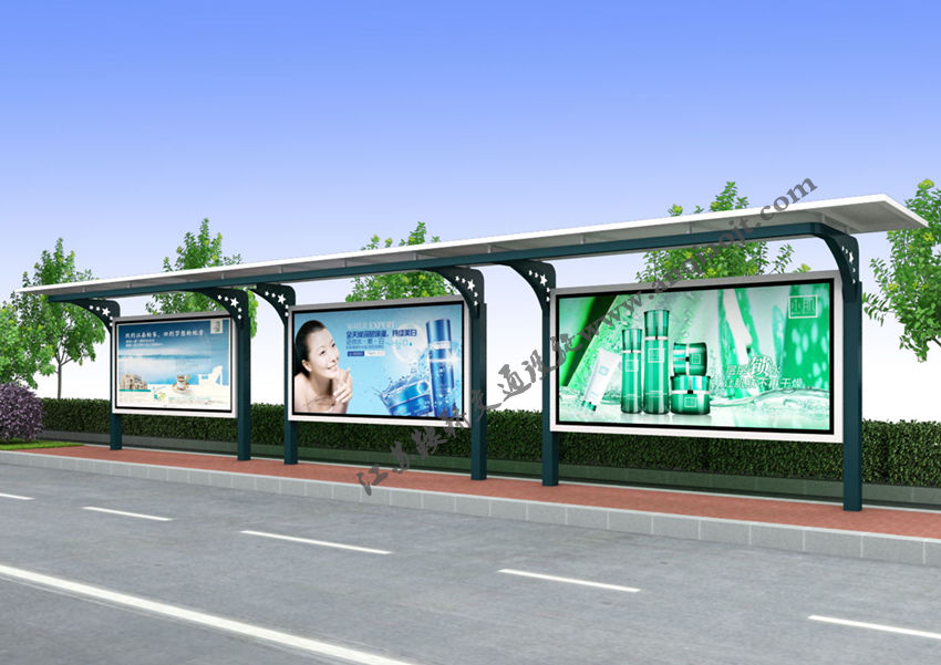 現(xiàn)代城市公交候車亭站臺(tái)AN1033-城市公交站亭