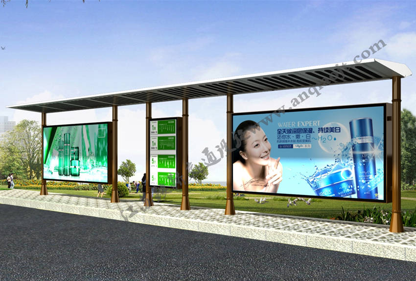 仿古候車亭AN1012-公交車站臺站亭公交站牌