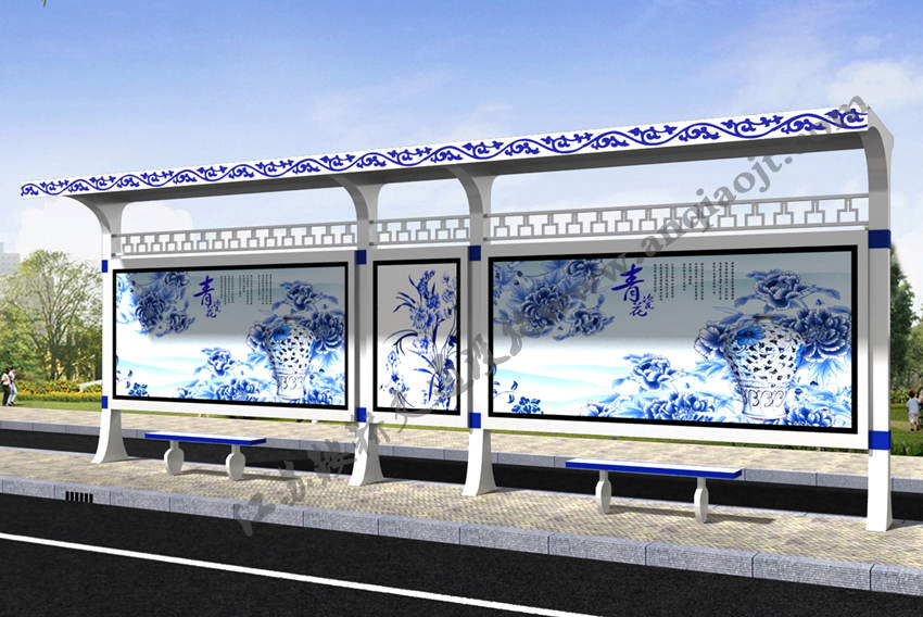 仿古候車亭AN1109-公交車站臺站亭公交站牌
