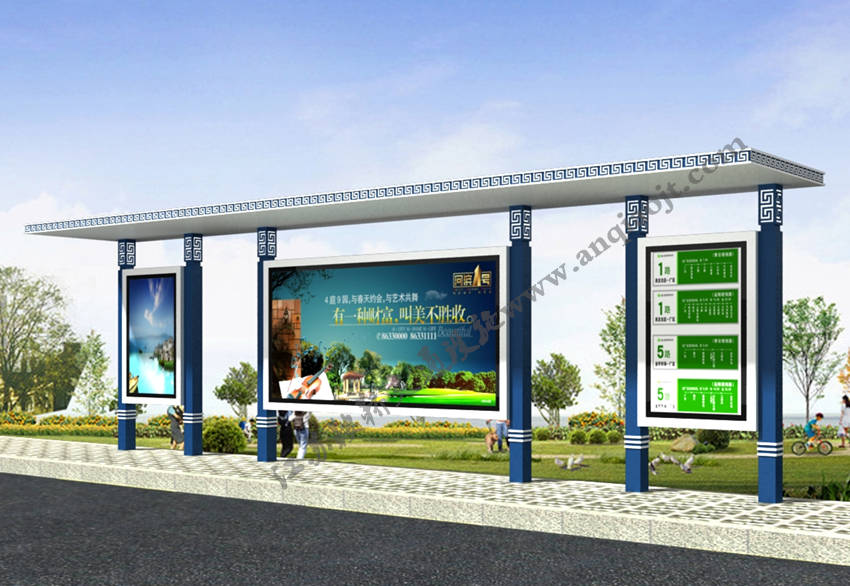 仿古候車亭AN1020-公交車站臺(tái)站亭公交站牌