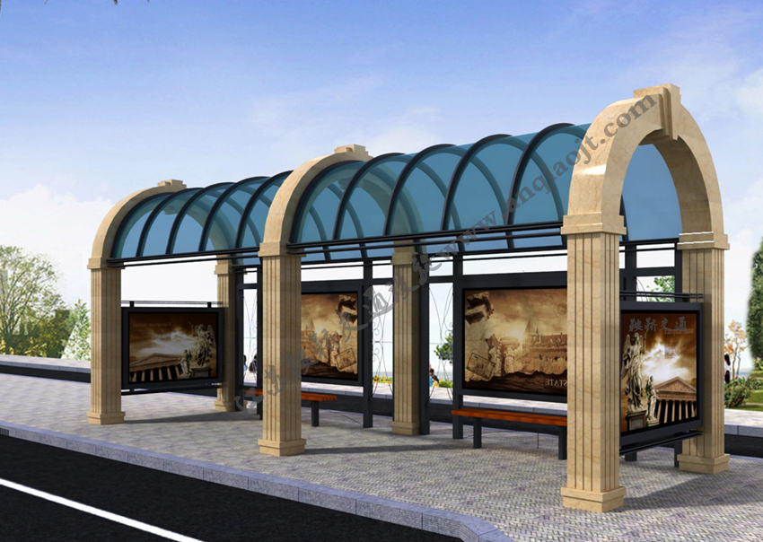 現(xiàn)代城市公交候車亭站臺AN1061-城市公交站亭