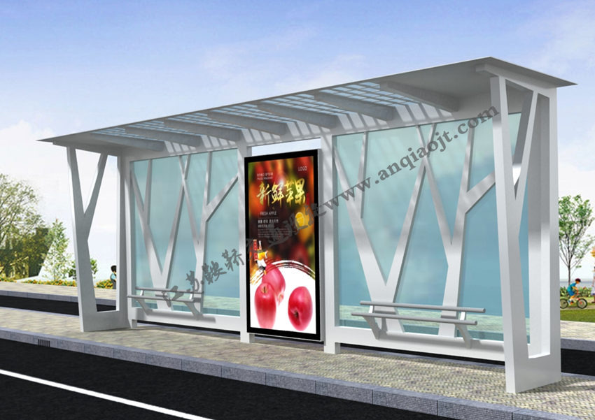 現(xiàn)代城市公交候車亭站臺AN1040-城市公交站亭
