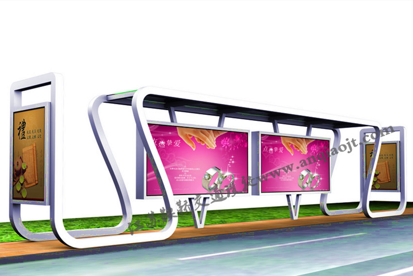 現(xiàn)代城市公交候車亭站臺AN1096-城市公交站亭
